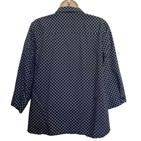 Coldwater Creek 100% Cotton Button Down Windowpane Pintuck Shirt Sz PL (14-16) - Picture 3 of 14